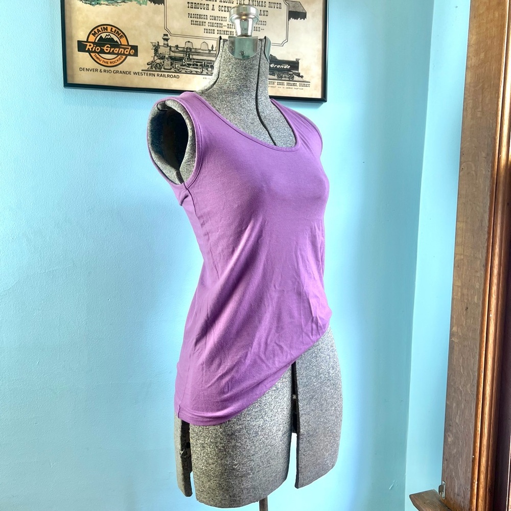 Llbean Supima Cotton and Modal Purple Sleeveless Women's Tank Top